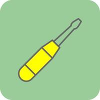 Screw Driver Filled Yellow Icon vector