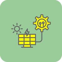 Solar Panel Filled Yellow Icon vector