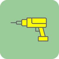 Drilling Machine Filled Yellow Icon vector