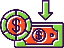 Dollar filled Design Icon vector