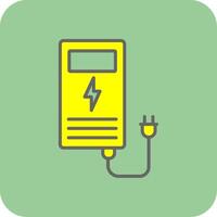 eléctrico estación lleno amarillo icono vector