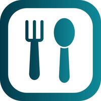 Spoon And Fork Glyph Gradient Corner Icon vector