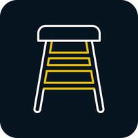 Bar Stool Line Red Circle Icon vector