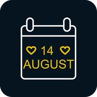 Calender Line Red Circle Icon vector