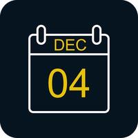 December Line Red Circle Icon vector