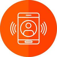 Call Line Red Circle Icon vector