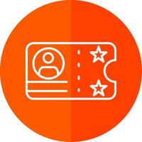 Ticket Line Red Circle Icon vector