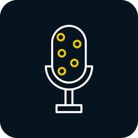 Microphone Line Red Circle Icon vector