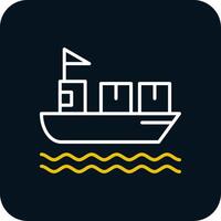 Ship Line Red Circle Icon vector