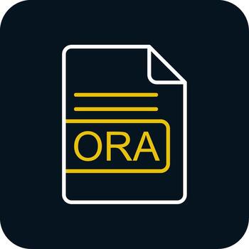 ORA File Format Line Red Circle Icon vector