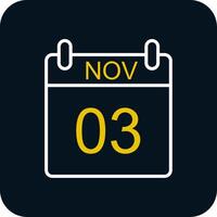 November Line Red Circle Icon vector