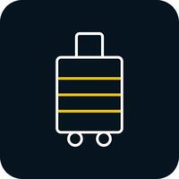 Luggage Line Red Circle Icon vector