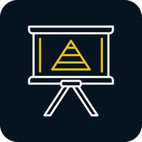 Pyramid Chart Line Red Circle Icon vector