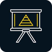 Pyramid Chart Line Red Circle Icon vector