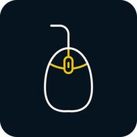 Mouse Line Red Circle Icon vector