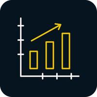 Bar Chart Line Red Circle Icon vector