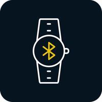 Bluetooth Line Red Circle Icon vector