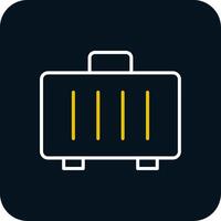 Suitcase Line Red Circle Icon vector