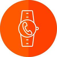 Incoming Call Line Red Circle Icon vector