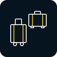 Suitcases Line Red Circle Icon vector