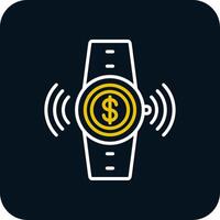 Contactless Line Red Circle Icon vector