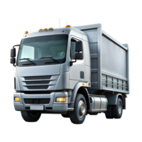 Modern silver delivery truck isolated on a transparent background png