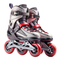 Pair of modern inline skates on a transparent background png