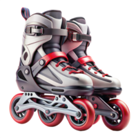 Pair of modern inline skates on a transparent background png