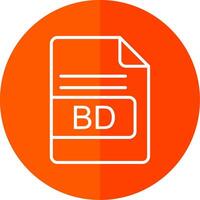 BD File Format Line Red Circle Icon vector