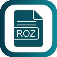 ROZ File Format Glyph Gradient Corner Icon vector