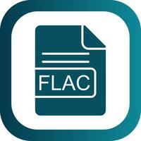 flac archivo formato glifo degradado esquina icono vector