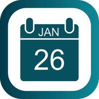 January Glyph Gradient Corner Icon vector