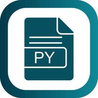 PY File Format Glyph Gradient Corner Icon vector