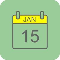 January Glyph Gradient Corner Icon vector