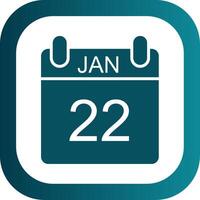 January Glyph Gradient Corner Icon vector