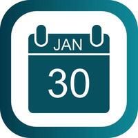 January Glyph Gradient Corner Icon vector