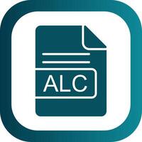 ALC File Format Glyph Gradient Corner Icon vector