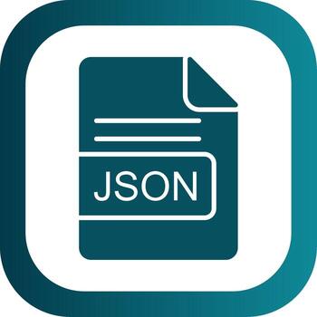 JSON File Format Glyph Gradient Corner Icon vector