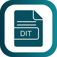 DIT File Format Glyph Gradient Corner Icon vector