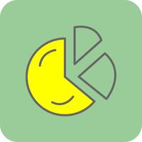 Pie Chart Filled Yellow Icon vector