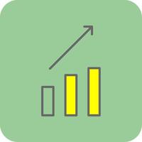 Arrow Chart Filled Yellow Icon vector