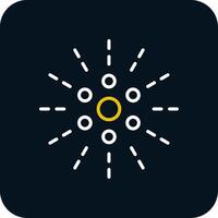 Firework Line Red Circle Icon vector