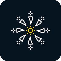 Firework Line Red Circle Icon vector