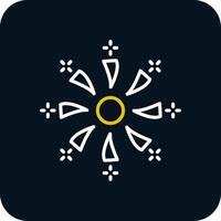 Firework Line Red Circle Icon vector