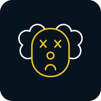 Clown Line Red Circle Icon vector