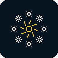 Firework Line Red Circle Icon vector