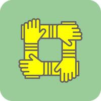 Collaboration Filled Yellow Icon vector