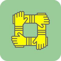 Collaboration Filled Yellow Icon vector