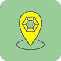 Location Filled Yellow Icon vector