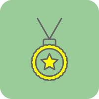 Medal Filled Yellow Icon vector